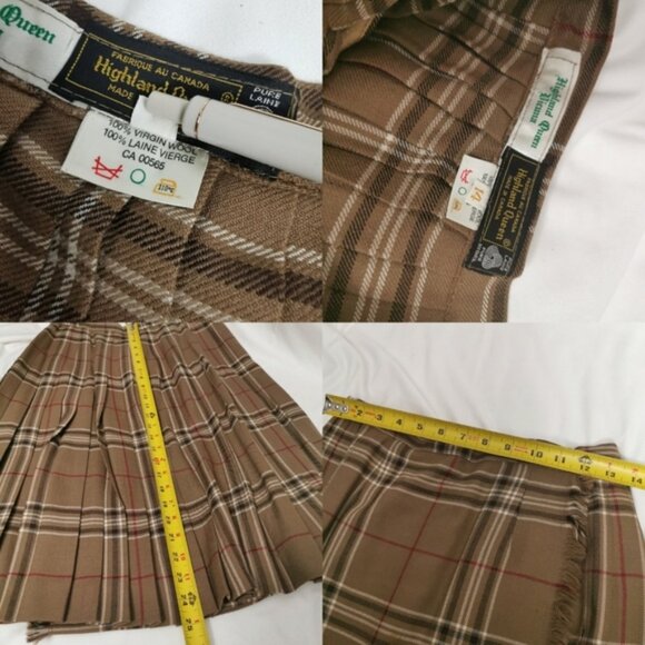 Geoffrey Highland Queen Wool Kilt Plaid Tartan Midi Skirt Small - Picture 11 of 11